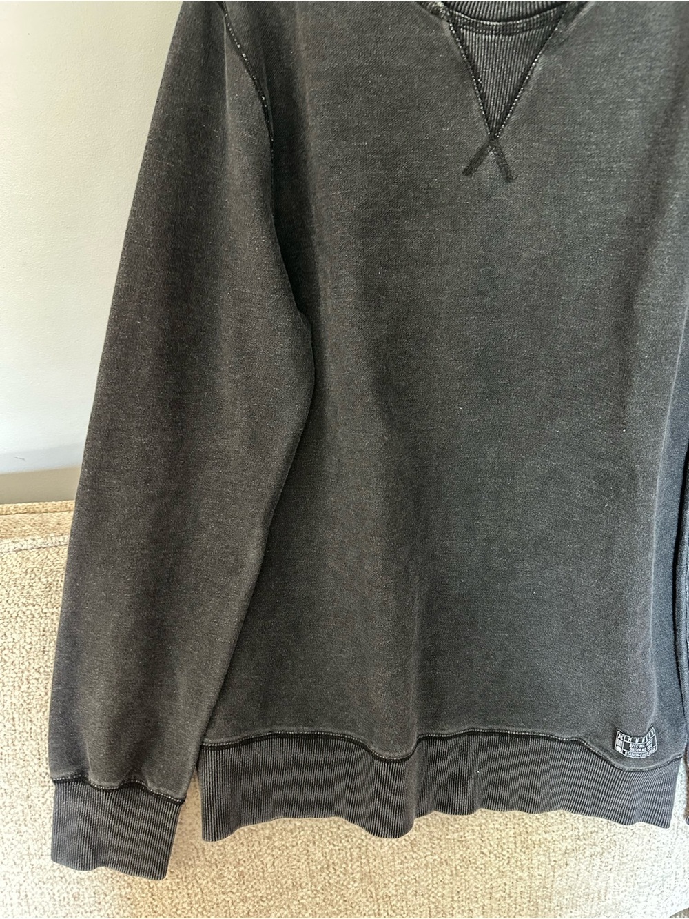 Hurley Black Washed Crewneck Sweatshirt - Men's - Picture 3 of 7